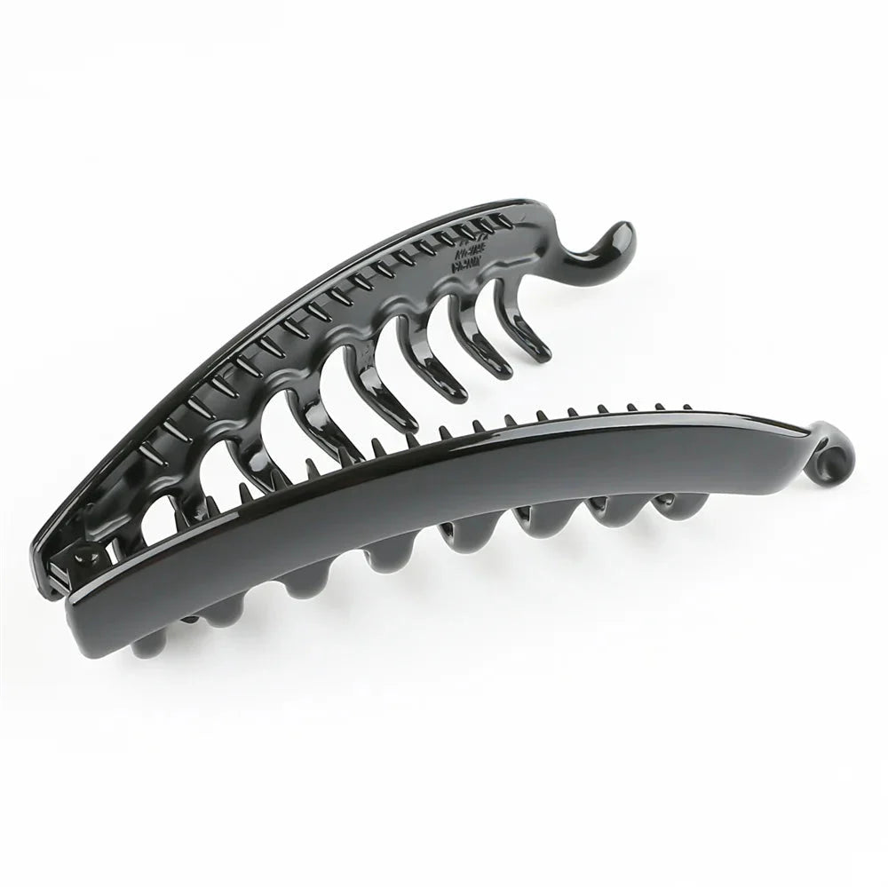 Frosted Solid Color Banana Hair Clips โ Fashion Ponytail Barrettes & Hair Claws for Women