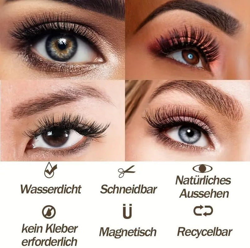 Magnetic Lashes,Magnetic Lashes Kit,Reusable Double Magnetic Lashes without Eyeliner,Magnetic Lashes with Natural Look,Eyelash Strips with Waterproof Magnets,Easy to Wear(Natural)